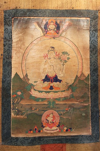 Lot 377 - An East Tibetan Thangka, depicting a white tara, 18th/19th century