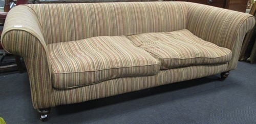 Lot 552 - A Beaulieu large sofa upholstered in a narrow...