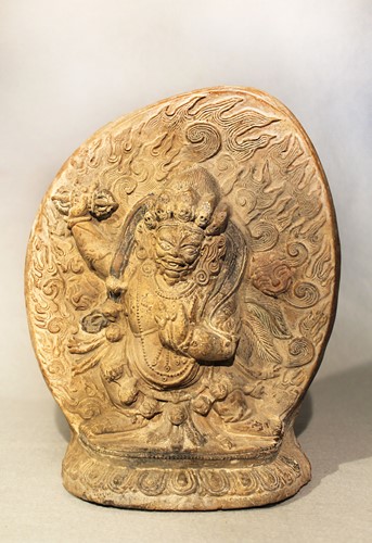 Lot 402 - A Tibetan pottery Vajrapani, 18th/19th century