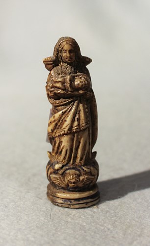 Lot 413 - A Philippines carved bone figure of the Holy Mother of Christ, 18th/19th century
