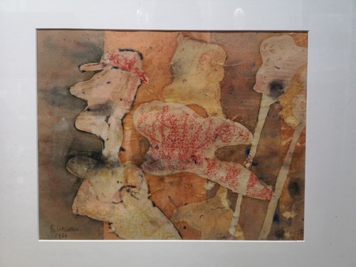 Lot 406 - R Wachash (late 20th century), Two figures,...