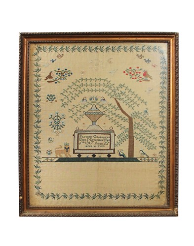 Lot 771 - A George III needlework sampler commemorating the death of Princess Charlotte