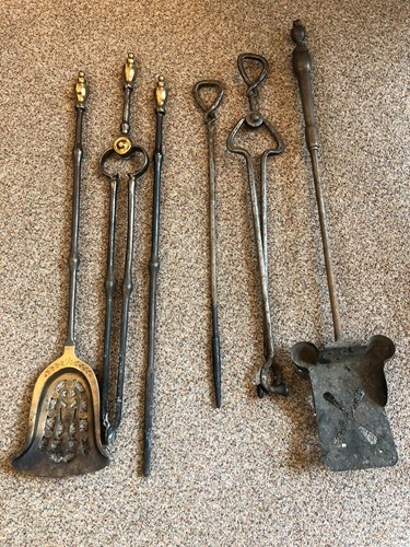 Lot 996 - A set of fire irons, 19th century