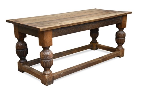 Lot 529 - An oak refectory table in 18th century style