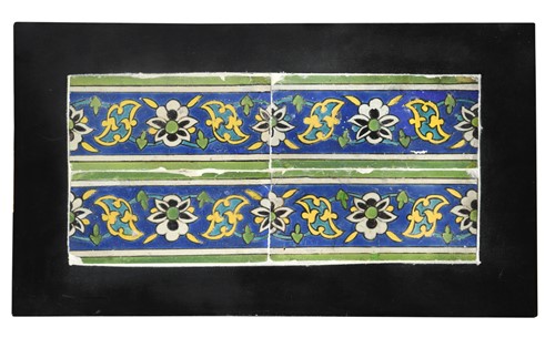 Lot 39 - A 17th century Islamic Persian Safavid border tiles panel
