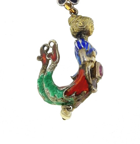 Lot 6 - Two 19th century Austro-Hungarian enamel and gemstone brooches