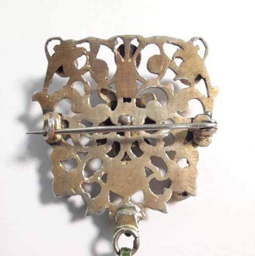 Lot 6 - Two 19th century Austro-Hungarian enamel and gemstone brooches