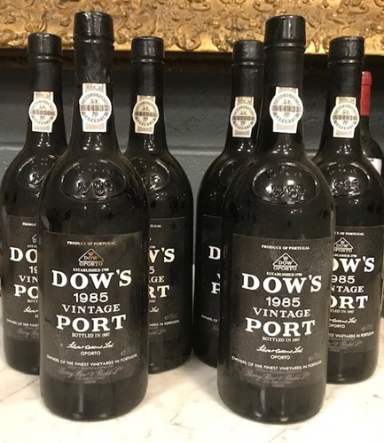 Lot 790 - Dow's vintage port 1985, 6 bottles (removed...