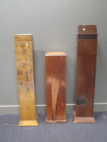 Lot 417 - Three Deco pedestal supports, tallest 140cm high