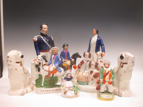 Lot 47 - A Victorian Staffordshire flatback figure of...