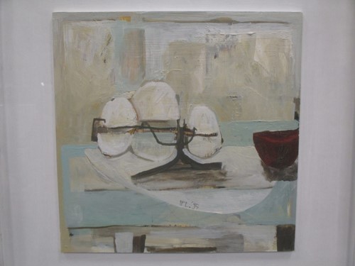 Lot 234 - Signed FFL ‘95: An oil of abstract still-life...