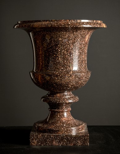 Lot 319 - A Swedish porphyry urn, mid 19th century