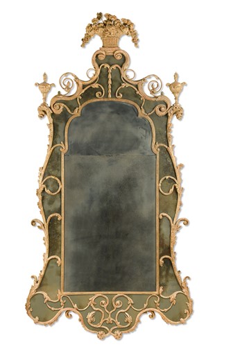 Lot 255 - A George III carved giltwood border glass mirror, circa 1770