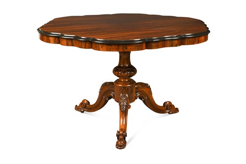 Lot 353 - A mid Victorian rosewood tilt top breakfast table of exceptional quality