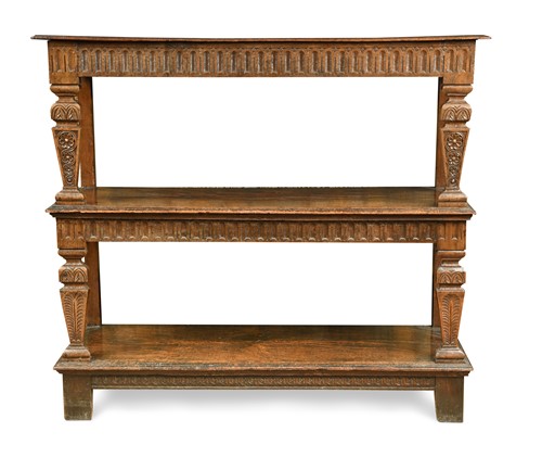 Lot 156 - A three tier oak buffet in the 17th century style