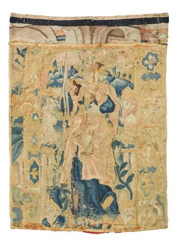 Lot 174 - A fragment of a tapestry, possibly from Oudenaarde, late 16th century