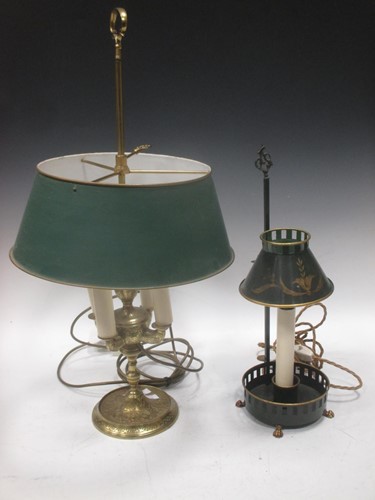 Lot 442 - An engraved lacquered-brass four-branch...