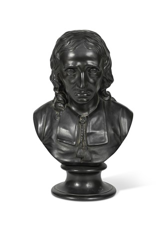 Lot 369 - A 19th century Wedgwood black basalt bust of John Milton