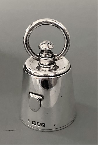 Lot 290 - A Victorian silver novelty pepper grinder modelled as a bell weight