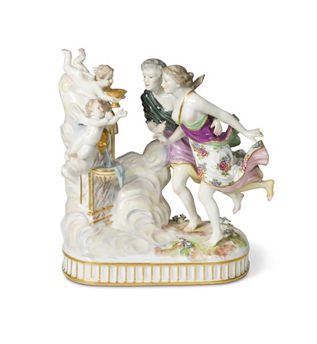 Lot 37 - A 19th century Meissen figural group