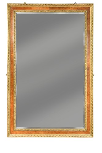 Lot 333 - A parcel gilt and burr walnut mirror, 20th century