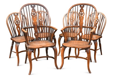 Lot 192 - A set of six Windsor chairs, circa 1900