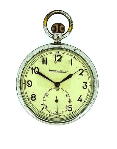 Lot 221 - Jaeger Le Coultre - A base metal RAF ground crew military issue open-faced pocket watch