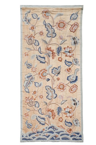 Lot 177 - A pair of crewelwork hangings, 19th century