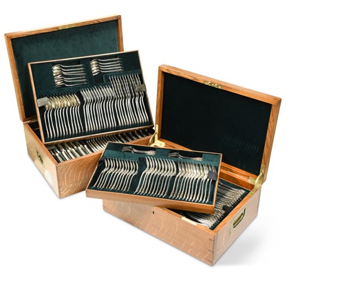 Lot 320 - A 210 piece set of 19th century French metalwares silver cutlery and flatware