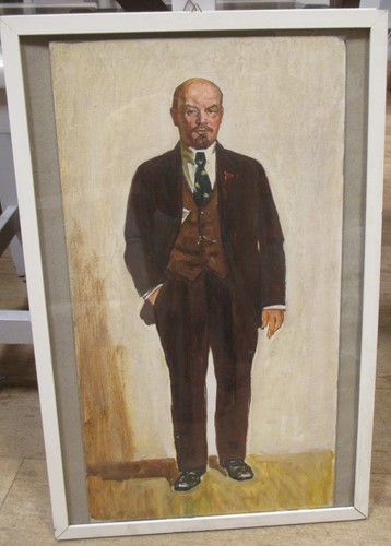Lot 405 - Interior from Lenin's childhood home, signed...
