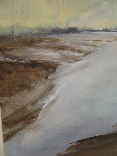 Lot 404 - Peter Manzaroli, estuary landscape, oil on...