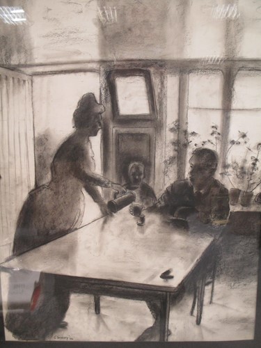 Lot 223 - O'Docherty, Interiors scene in an Irish bar,...