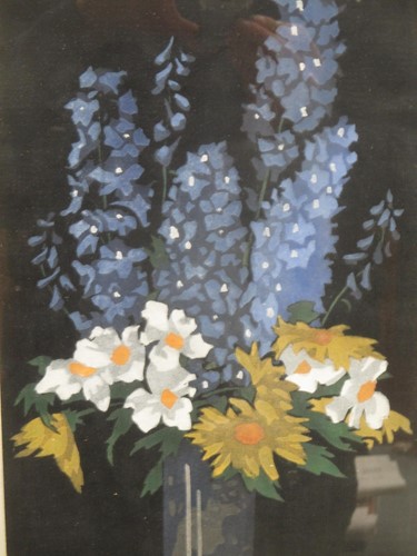 Lot 243 - Thomas T. Blaylock, Delphiniums, signed lower...