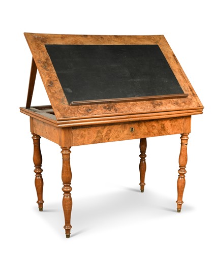 Lot 296 - A walnut veneered architect’s table, mid-19th century