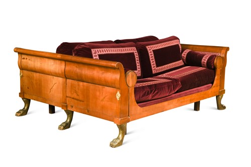 Lot 234 - A double sided conversation settee, adapted from a French bedstead