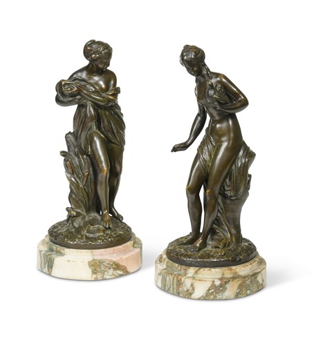 Lot 235 - After Etienne Maurice Falconet (French 1716-1791), a pair of bronze figures, 19th century