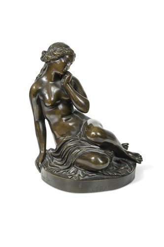 Lot 240 - Jean Jacques Pradier (French, 1790 - 1852), bronze figure female nude