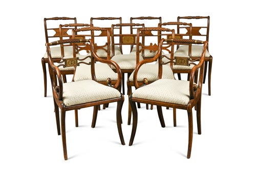 Lot 355 - A matched set of eleven Regency rosewood dining chairs