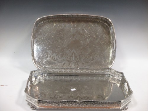 Lot 178 - Two silver plated drinks trays, both 52cm wide...