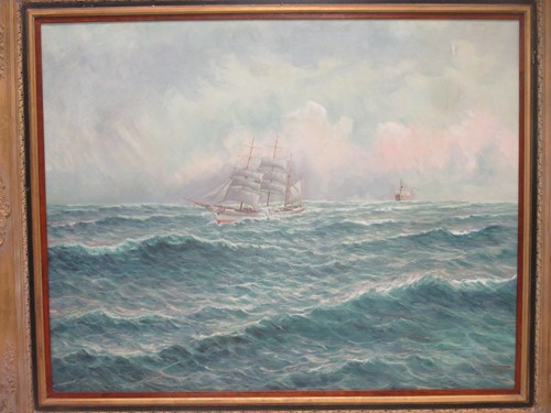 Lot 371 - Thorson, seascape with clipper in the...