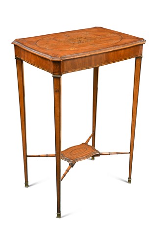 Lot 269 - A satinwood side table with boxwood inlay, early 19th century
