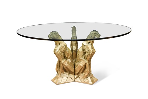 Lot 68 - Dylan Lewis (South African, born 1964), Sitting Cheetah Round Table