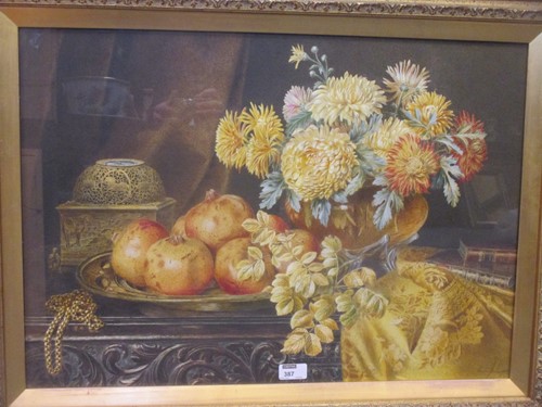 Lot 387 - Marion Chase, 1889, still life watercolour...