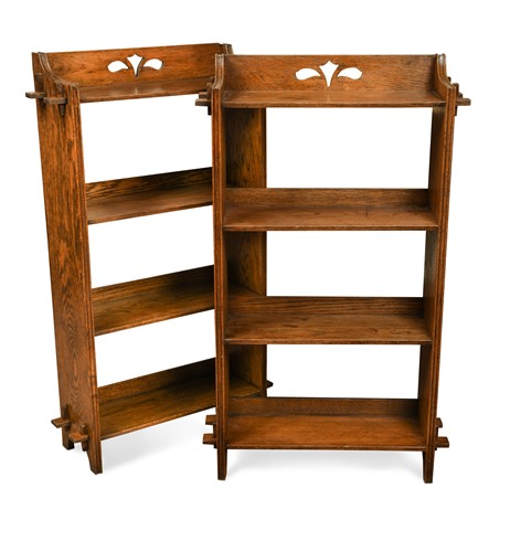 Lot 140 - A pair of Arts & Crafts bookcases attributed to Wylie and Lochhead for Liberty