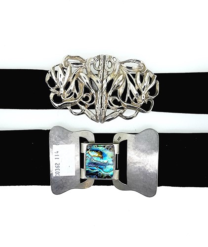 Lot 190 - A Victorian silver Art Nouveau nurses buckle...