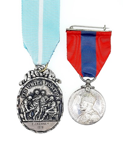 Lot 147 - Two medals: Christ's Hospital, the Amicable...