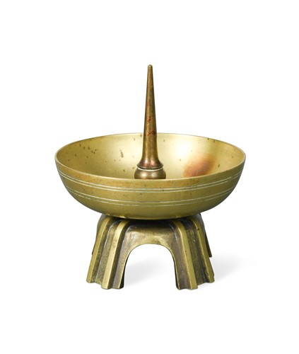 Lot 120 - An Art Deco bronze pricket candlestick