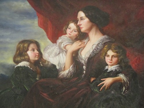 Lot 394 - A Victorian style family group portrait, 20th...
