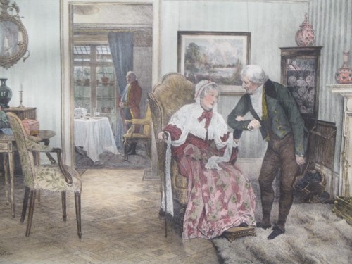 Lot 392 - Two Dendy Sadler coloured re-print engravings,...