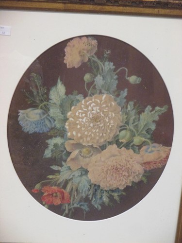 Lot 393 - A pair of late Victorian floral watercolours,...